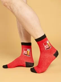 Мужские носки Oemen, PM461, рис. 461 КРАСНЫЕ