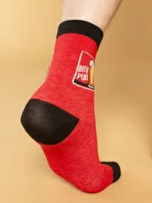 Мужские носки Oemen, PM461, рис. 461 КРАСНЫЕ