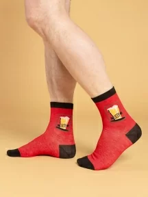 Мужские носки Oemen, PM462, рис. 462 КРАСНЫЕ