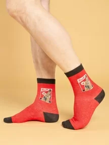 Мужские носки Oemen, PM465, рис. 465 КРАСНЫЕ