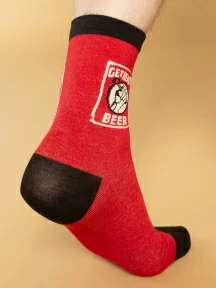 Мужские носки Oemen, PM463, рис. 463 КРАСНЫЕ