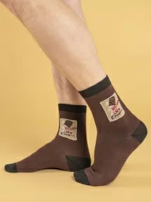 Мужские носки Oemen, PM466, рис. 466 КОРИЧНЕВЫЕ