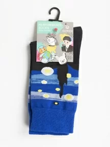 Унисекс носки Oemen, PM394, рис. 394 "Звездная ночь"