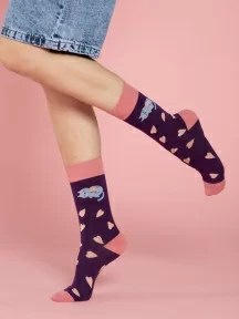 Унисекс носки Oemen, PM412, рис. 412 "Кот с сердечком"