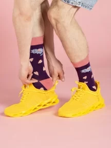 Унисекс носки Oemen, PM412, рис. 412 "Кот с сердечком"