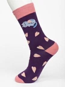 Унисекс носки Oemen, PM412, рис. 412 "Кот с сердечком"