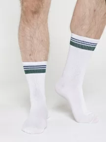 Мужские спортивные носки Oemen, PM485, БЕЛО-ЗЕЛЕНЫЕ