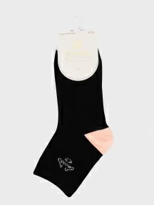 Женские носки Oemen, PW683, ЧЕРНЫЕ/СВЕТЛО-РОЗОВЫЙ