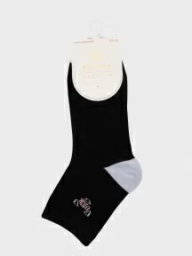 Женские носки Oemen, PW683, ЧЕРНЫЕ/СВЕТЛО-ГОЛУБОЙ