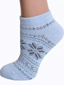 Женские носки из полушерсти Grinston socks (PINGONS), 17D4, ГОЛУБЫЕ