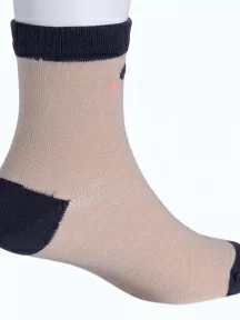 Детские носки LORENZline, Л102, БЕЖЕВО-СИНИЕ с мордочкой