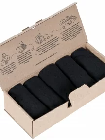 Набор из 5 пар мужских коротких носков MSCLUB, YNM-5K, черные