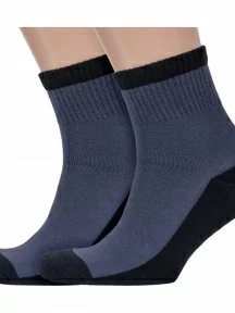 Комплект из 2 пар мужских носков с махровым следом Брестские (БЧК), 2-15С2330, рис. 031, СЕРО-ЧЕРНЫЕ