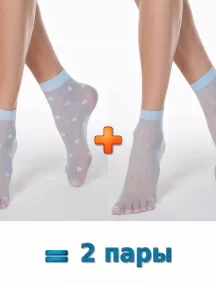 Комплект из 2 пар женских носков Conte, 2-16С-124/7СП, ГОЛУБЫЕ