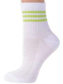 Женские носки VIRTUOSO, NS-12Y, БЕЛО-САЛАТОВЫЕ