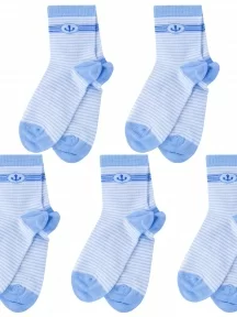 Комплект из 5 пар детских носков LORENZLine ГОЛУБЫЕ (5-Л65)