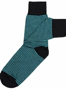 Мужские носки СТАНДАРТ-кэжуал "Челны Текстиль", L34-К2, ЧЕРНО-БИРЮЗОВЫЕ (без этикеток)