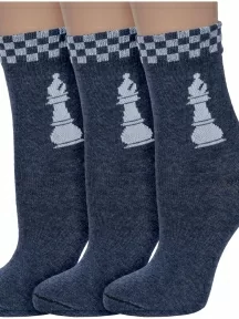 Комплект из 3 пар детских носков Альтаир, 3-С150, ДЖИНСОВЫЕ