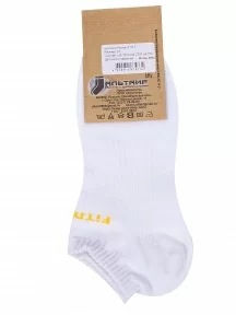 Женские спортивные носки Альтаир, А217, БЕЛЫЕ с желтым