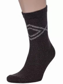 Мужские теплые носки Hobby Line, 6289, ТЕМНО-КОРИЧНЕВЫЕ