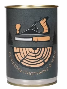 Мужские носки "Трио " в банке, 1БАН_ПрофН, "Лучшему плотнику в мире" / черные