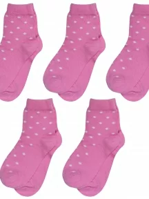 Комплект из 5 пар детских носков RuSocks (Орудьевский трикотаж), 5-Д-45, рис. 02, РОЗОВЫЕ