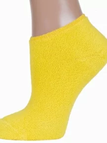 Детские короткие носки с наружной махрой ХОХ, DZ-3R18, ЖЕЛТЫЕ