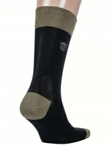 Мужские носки из мерсеризованного хлопка Sergio Di Calze (PINGONS), 15SC17, ЧЕРНЫЕ/ХАКИ