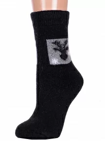 Женские теплые махровые носки Hobby Line, Нжамв6008-9, ЧЕРНЫЕ
