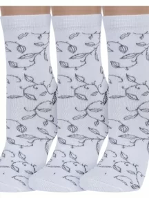 Комплект из 3 пар женских носков ХОХ, 3-G-3Rs, G-1112, БЕЛЫЕ