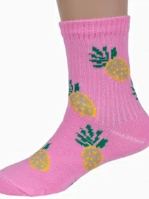 Детские носки Альтаир, А225, РОЗОВЫЕ с бежевыми ананасами