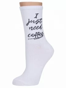 Женские носки "Челны Текстиль", L34ж, "I just need coffee"