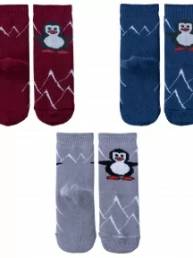 Комплект из 3 пар детских махровых носков Альтаир, 3-С129, микс 1