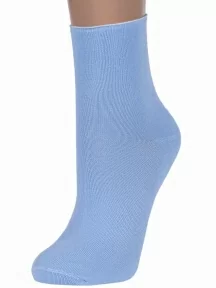 Женские бамбуковые носки без резинки ХОХ, G-1423, ГОЛУБЫЕ