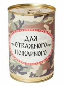 Мужские носки "Трио " в банке, 1БАН_ПрофС, "Для отважного пожарного" / черные