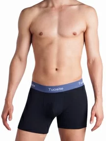 Мужские удлиненные трусы-боксеры Tuosite, TS7820-1, ЧЕРНЫЕ с синим