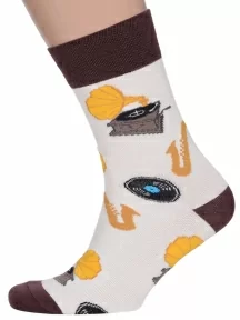 Мужские носки MSCLUB №5564, ВиМ-62Э, КРЕМОВО-КОРИЧНЕВЫЕ