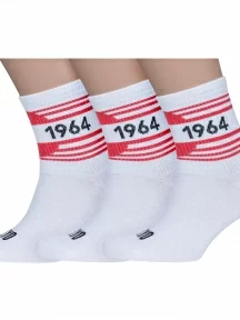 Комплект из 3 пар мужских носков MSCLUB №М49, msk3-М49, nm-555, БЕЛЫЕ "1964"