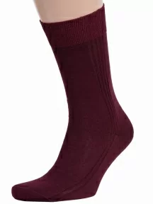 Мужские носки из 100% хлопка RuSocks (Орудьевский трикотаж), М3-11001, рис. 03, ТЕМНО-БОРДОВЫЕ