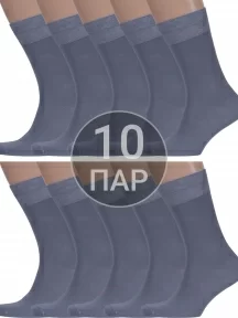 Комплект из 10 пар мужских носков ХОХ из тенселя СЕРЫЕ (10-X-1123)