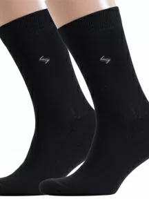 Комплект из 2 пар мужских носков с махровым следом ХОХ, 2-XZ-3R6, ЧЕРНЫЕ