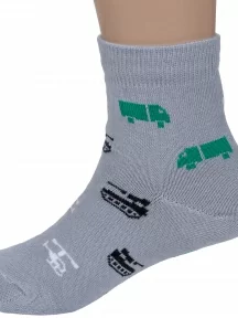 Детские носки Альтаир, А56, СВЕТЛО-СЕРЫЕ с черными танками