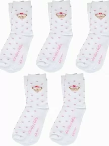 Комплект из 5 пар детских носков ХОХ, 5-D-3R8, БЕЛЫЕ
