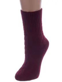 Женские полушерстяные носки RuSocks (Орудьевский трикотаж) БОРДОВЫЕ (Ж-185)