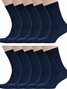 Комплект из 10 пар мужских носков RuSocks (Орудьевский трикотаж), 10-М-1134, ТЕМНО-СИНИЕ