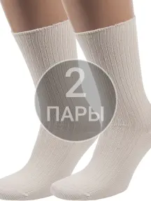 Комплект из 2 пар мужских носков без резинки ХОХ БЕЖЕВЫЕ (2-X-201)