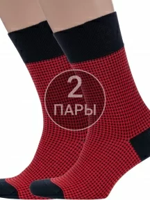 Комплект из 2 пар мужских бамбуковых носков Sergio di Calze (PINGONS), 2-17SC5, КРАСНЫЕ