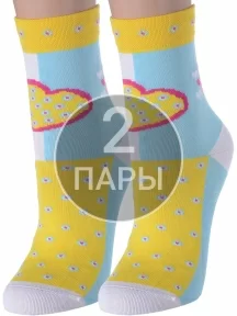 Комплект из 2 пар женских носков LORENZLine, 2-Д16, ЖЕЛТЫЕ
