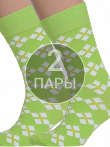 Комплект из 2 пар мужских носков MSCLUB №М38 САЛАТОВЫЕ (2-nm-412)