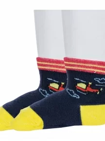 Комплект из 2 пар детских носков "Борисоглебский трикотаж", 2-8СМ1005/2, ТЕМНО-СИНИЕ